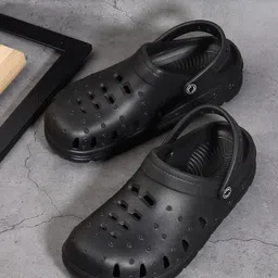 The Roadster Lifestyle Co. Men Black Self Design Clogs-picture-57