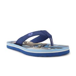 Disney Boys Blue & Grey Printed Thong Flip-Flops-38