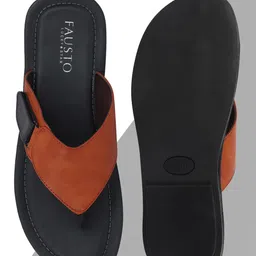 FAUSTO Men Tan Brown Thong Flip-Flops-picture-15
