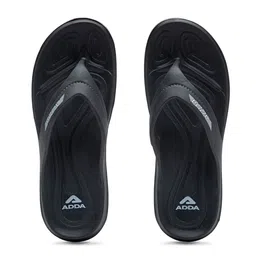 Adda Men Black Rubber Thong Flip-Flops image 1