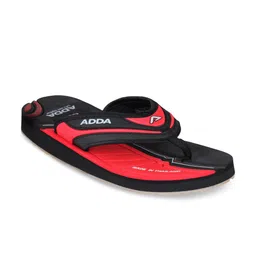 Adda Men Red & Black Colourblocked Thong Flip-Flops-image-89