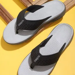 Koburg Men Grey & Black Croslite Thong Flip-Flops-picture-32