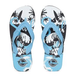 Paragon Men Blue & Black Printed Rubber Thong Flip-Flops-picture-17