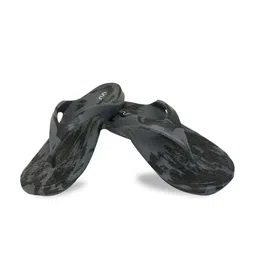 Doubleu Men Grey & Black Printed Rubber Thong Flip-Flops-15