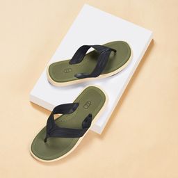Ajile by Pantaloons Men Olive Green & Black Rubber Thong Flip-Flops-35