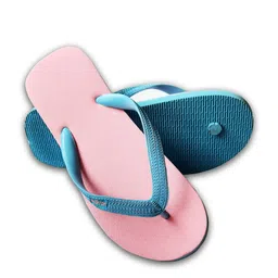 NoStrain Men Pink & Blue Rubber Thong Flip-Flops-picture-45