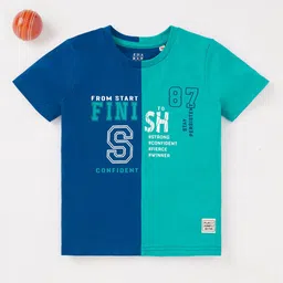 Ed-a-Mamma Boys Colourblocked Cotton T-shirt-image-98