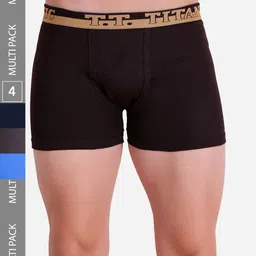 T.T. Men Pack Of 4 Titanic ICD Pure Cotton Long Trunks-image-94