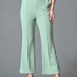 The Roadster Lifestyle Co Solid Flared-Fit Flared Trousers-image-46