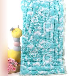 Moms Home Green & White Floral Mild Winter 500 GSM Single Bed Quilt-image-52