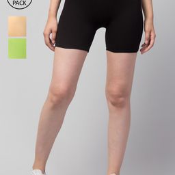 Apraa & Parma Women Pack of 3 Slim Fit Cycling Sports Shorts-picture-21