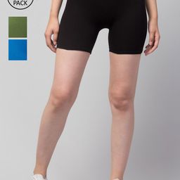 Apraa & Parma Pack of 3 Slim Fit Cycling Sports Shorts-image-114