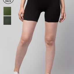 Apraa & Parma Pack of 3 Slim Fit Cotton Cycling Sports Shorts-image-109