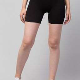 Apraa & Parma Women Black Slim Fit Cotton Cycling Sports Shorts-image-9