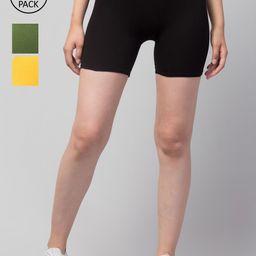 Apraa & Parma Women  Pack of 3 Slim Fit Cotton Cycling Shorts-image-106