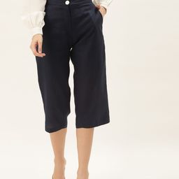 RIVI Women Relaxed Straight Leg Easy Wash Culottes Trousers-image-40