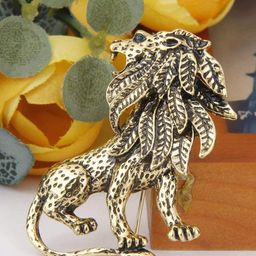Mahi Men Antique Lion Brooch Pin-image-80