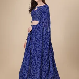 PMD Fashion Bandhani Printed Semi-Stitched Lehenga & Unstitched Blouse With Dupatta image 4