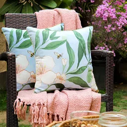 House This Blue & Green 2 Pieces Floral Square Cushion Covers-image-27