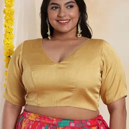 SALWAR STUDIO V- Neck Readymade Saree Blouse-image-38