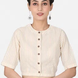 Llajja Woven Design Pure Cotton Readymade Saree Blouse-picture-39