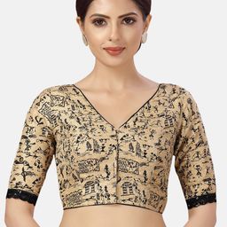 Studio Shringaar Warli Art Printed Saree Blouse-0
