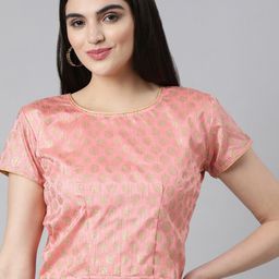 Souchii Ethnic Motifs Woven Design Knot Saree Blouse-image-9