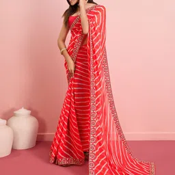 VAIRAGEE Leheriya Embroidered Saree-picture-36