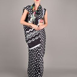 ODETTE Polka Dot Printed Satin Saree-picture-23