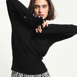 RAREISM Turtle Neck Knitted Pullover with Cuff Detail-image-34