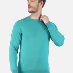 Monte Carlo Men Green Solid Pullover-image-30