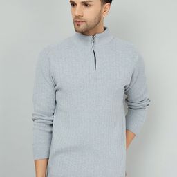 KVETOO Ribbed Mock Collar Acrylic Pullover Sweater-image-94