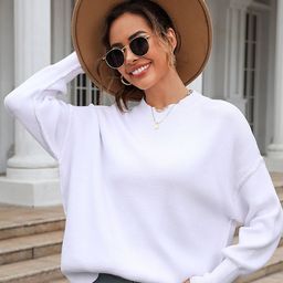 LULU & SKY Ribbed Round Neck Long Sleeve Acrylic Pullover Sweaters-picture-29
