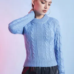 STREET 9 Long Sleeves Round Neck Cable Knit Pullover-image-28