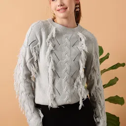 STREET 9 Cable Knit Acrylic Pullover-picture-14