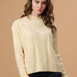 Gipsy Women White Cable Knit Pullover-image-74