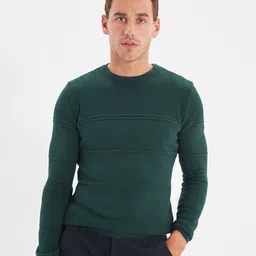 Trendyol Self Design Cable Knit Acrylic Pullover Sweater-image-11