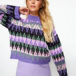Trendyol Self Design Cable Knit Pullover-30