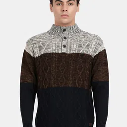 t-base Men Colourblocked Wool Pullover-image-79