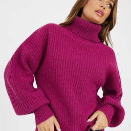 Styli Women Chunky Knit Volume Sleeves Regular Fit Sweater-image-51