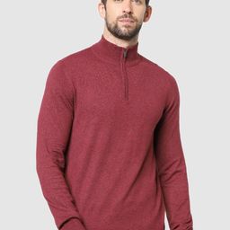 Celio Men Burgundy Cotton Pullover-picture-42