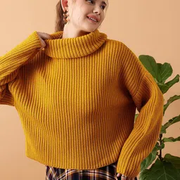 STREET 9 Ribbed Turtle Neck Acrylic Pullover Sweater-image-28