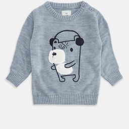 Pantaloons Baby Boys Blue & Black Printed Pullover-picture-48