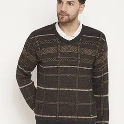 Duke Geometric Self Designed Acrylic Pullover-image-3