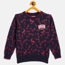 Duke Boys Blue & Pink Typography Printed Pullover-image-24