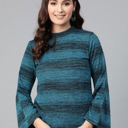 Pannkh Women Striped Printed Pullover-image-90