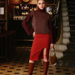 DressBerry Turtle Neck Flared Sleeve Pullover-picture-56