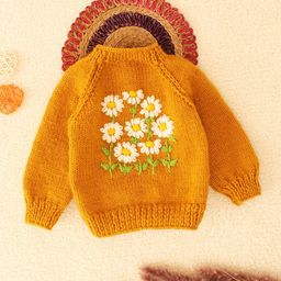 Woonie Girls Self Design Floral Pullover Sweater-image-88