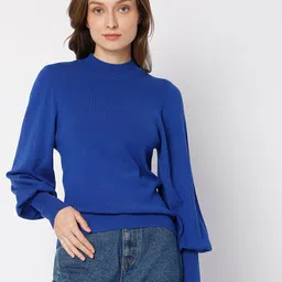 Vero Moda Women Blue Pullover-image-64