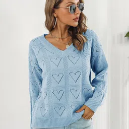 StyleCast Women Blue Pullover Sweater-picture-4